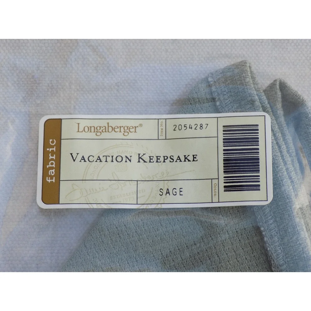 Sage Green Vacation Keepsake Basket Liner Longaberger
